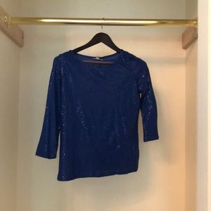 New w tags Calvin Klein blue sequin top